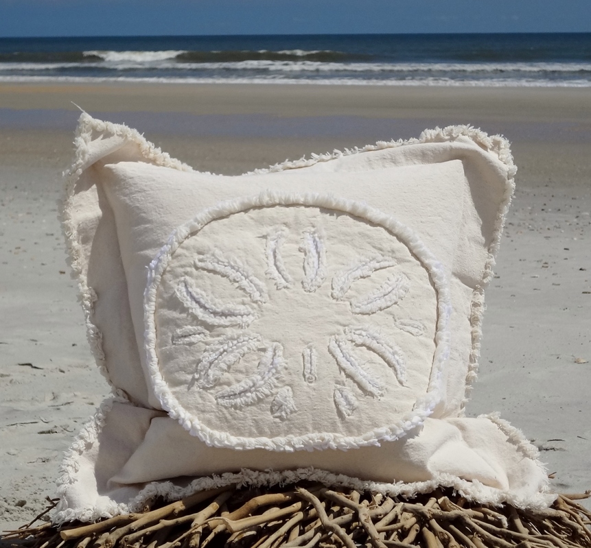 Sand Dollar Canvas Sea Pillow 