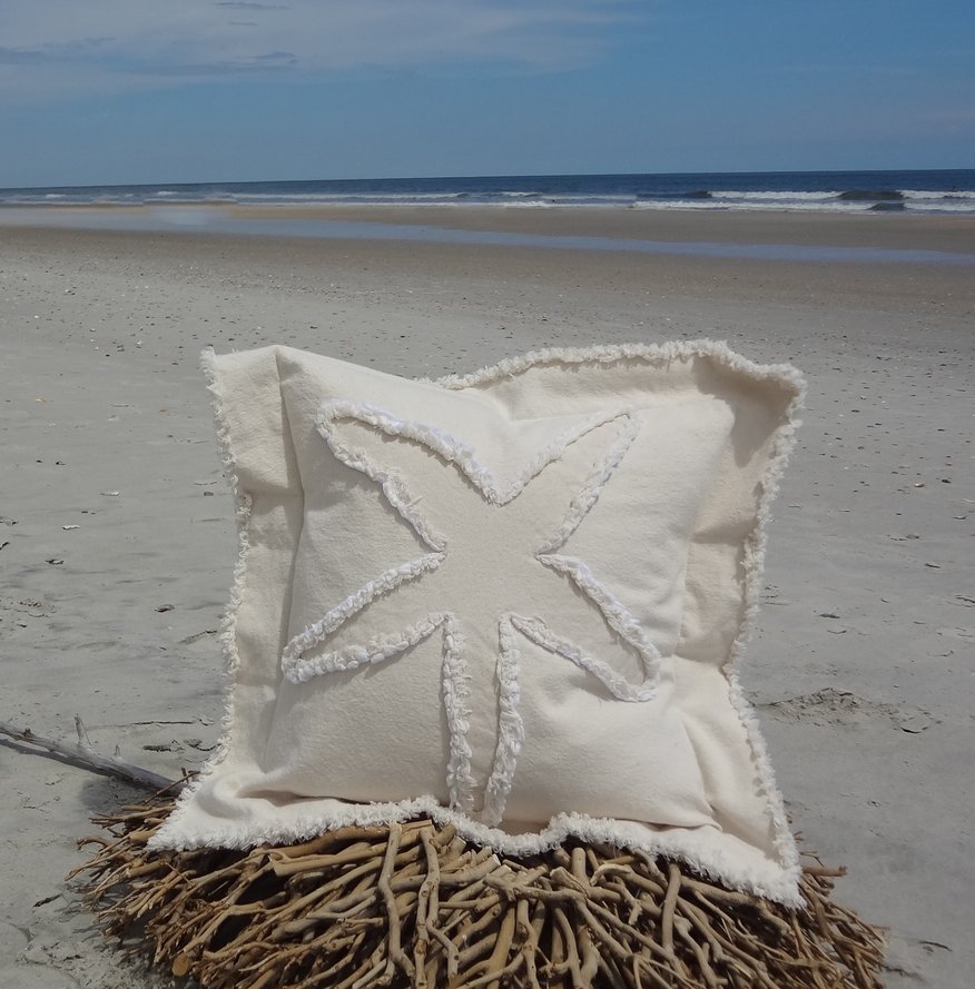 Starfish Canvas Sea Pillow